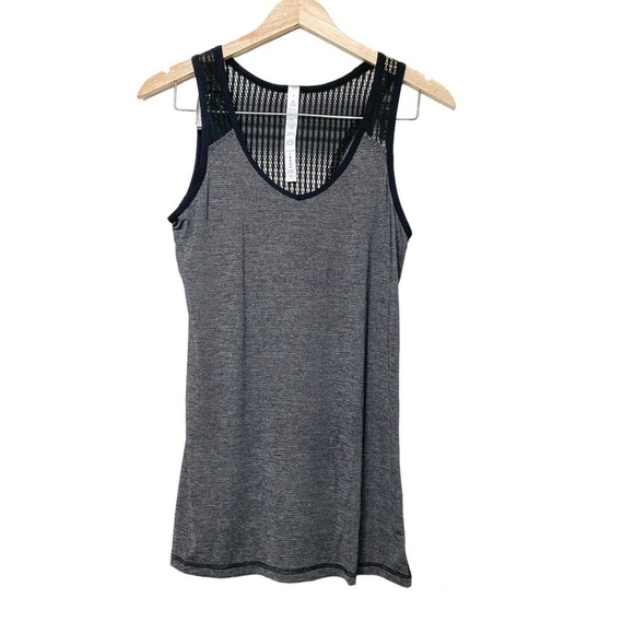 LULULEMON Run Tie And Fly Mesh Tank Top Black 6 - Picture 1 of 10